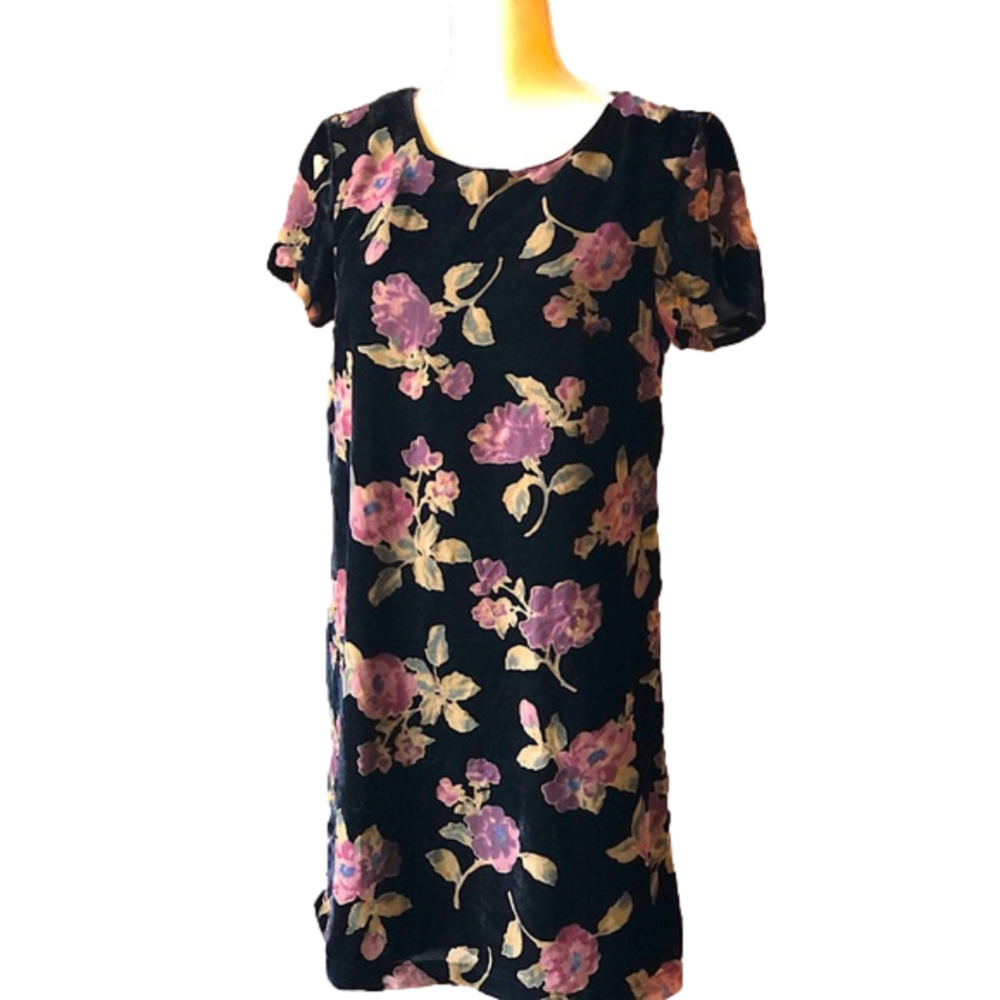 Massimo Fabrro Italy Velvet Burnout Floral Dress SZ 4 Romantic Party
